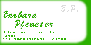 barbara pfemeter business card